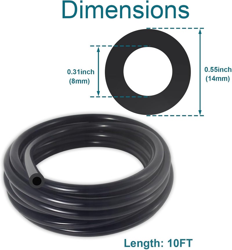 Gephynm Vacuum Hose Automotive, 10 FT 5/16 Inch ID Silicone Vacuum Line, 130PSI Max Pressure - Image 2